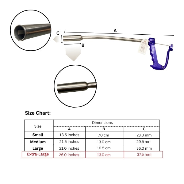Craft Colt Curved Bolus Gun - Ergonomic Balling Applicator for Livestock Care (Extra Large)