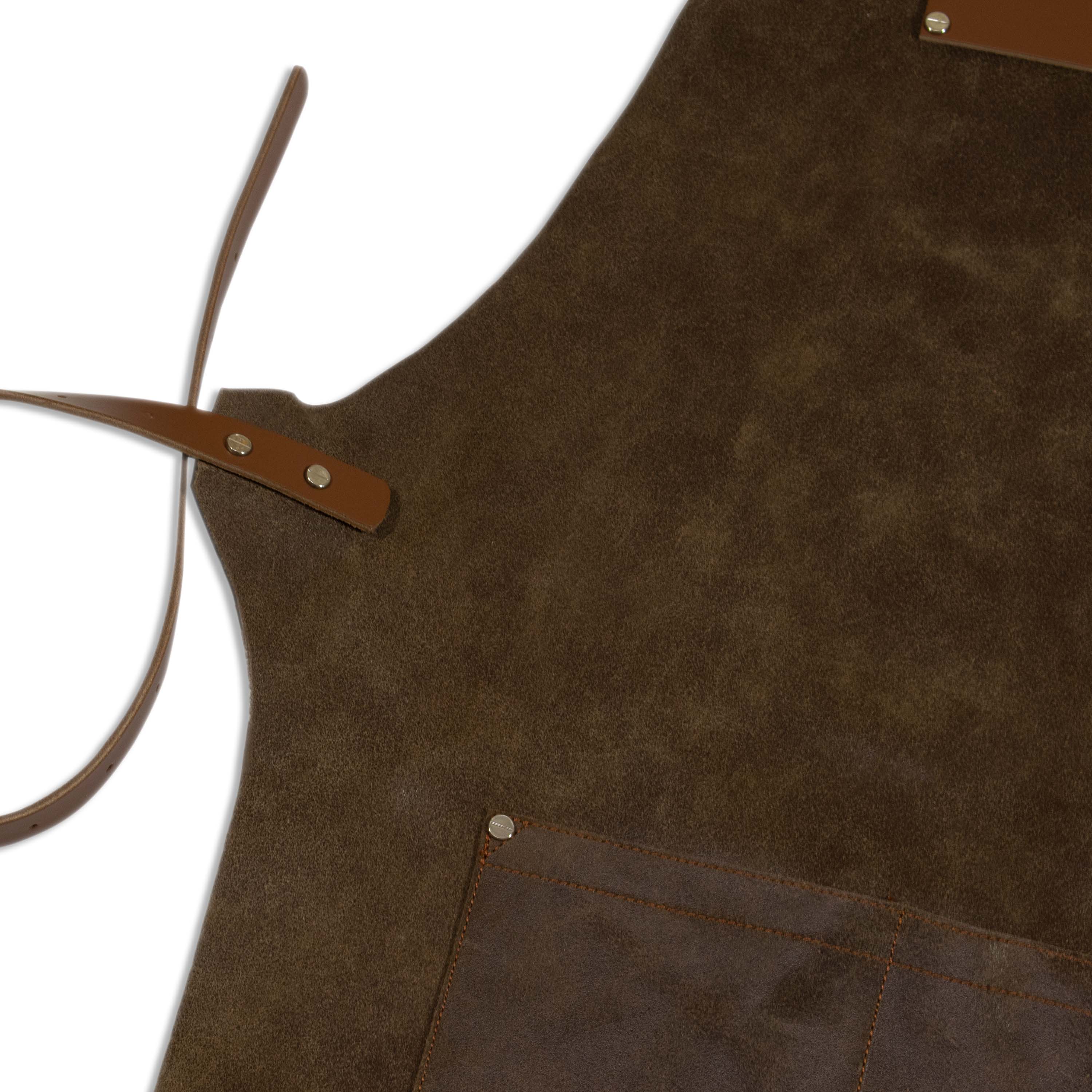 Craft Colt Distressed Suede Apron — Brown, Twin Pocket