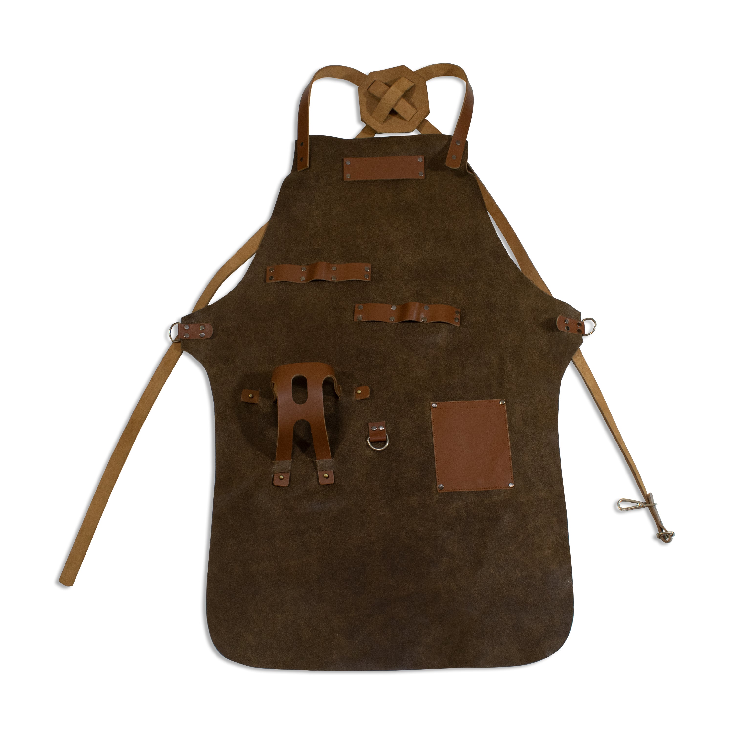 Craft Colt Heavy-Duty Suede BBQ Apron - Brown, Cross-Back