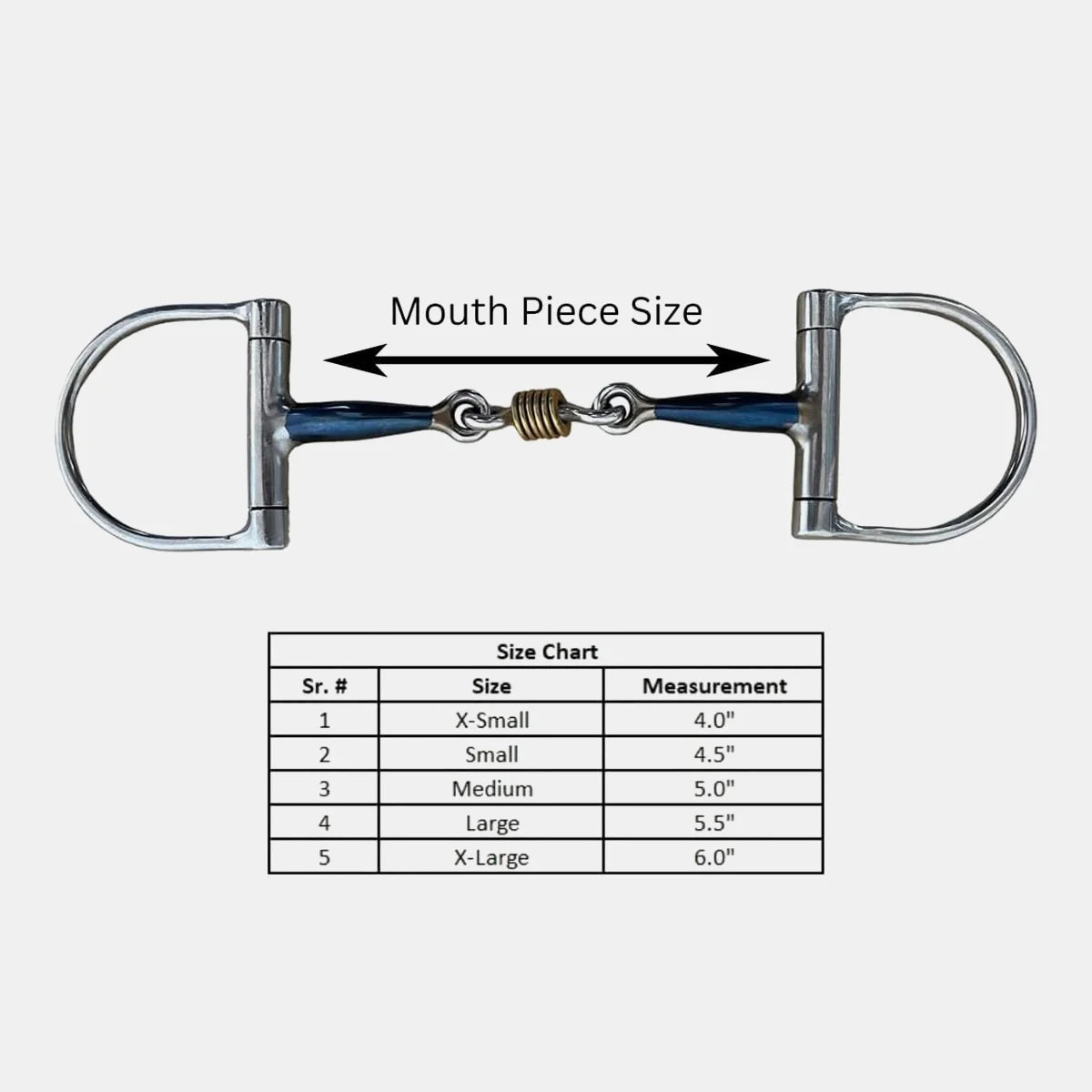 English Style Stainless Steel Horse Bit - D Ring Copper Rings Design