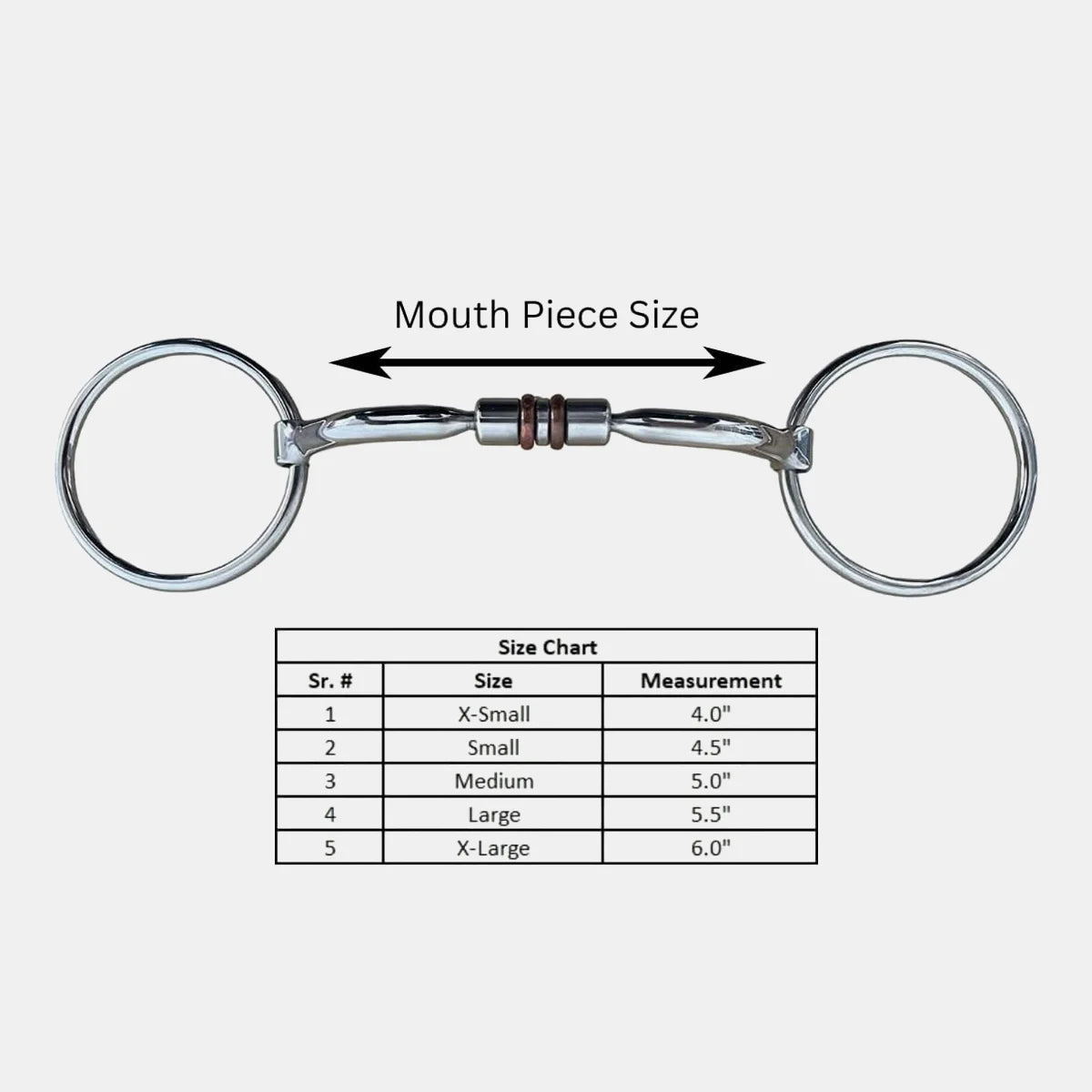 Classic Style Stainless Steel Horse Bit - Copper Wire Straight Roller Design