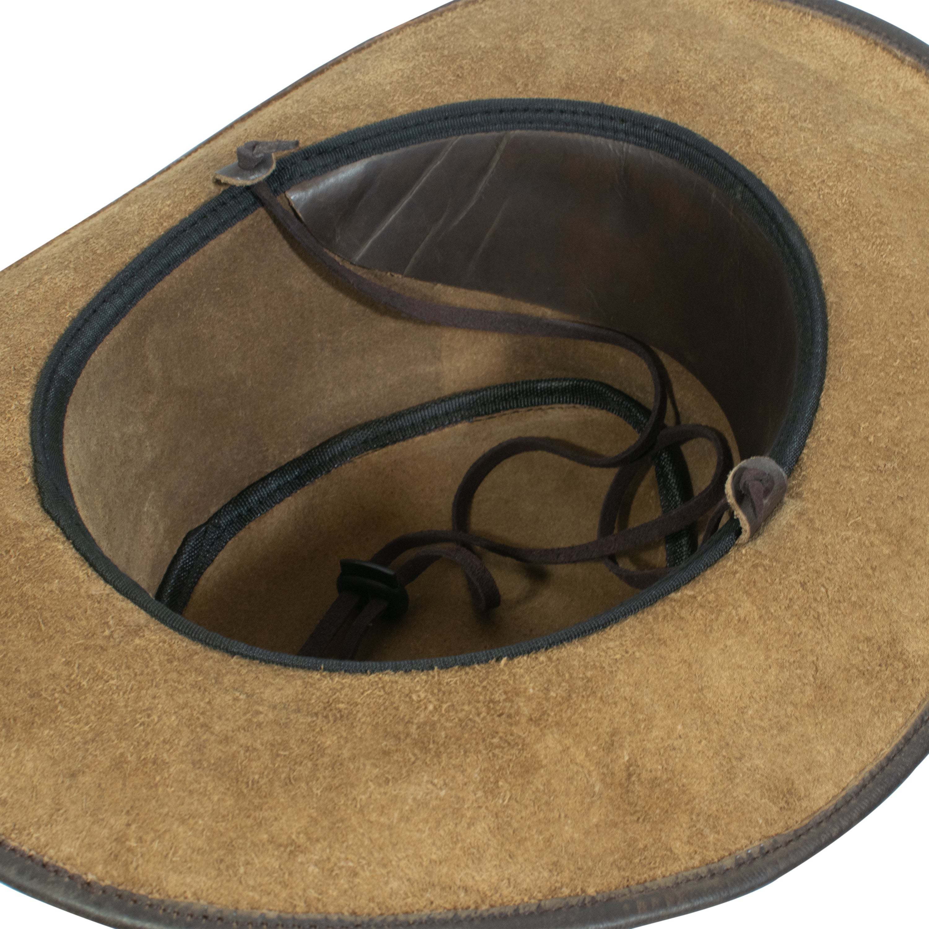 Craft Colt Crushable Water Buffalo Leather Cowboy Hat — Dark Chocolate Wide Brim Outback with Triple Concho Studded Band