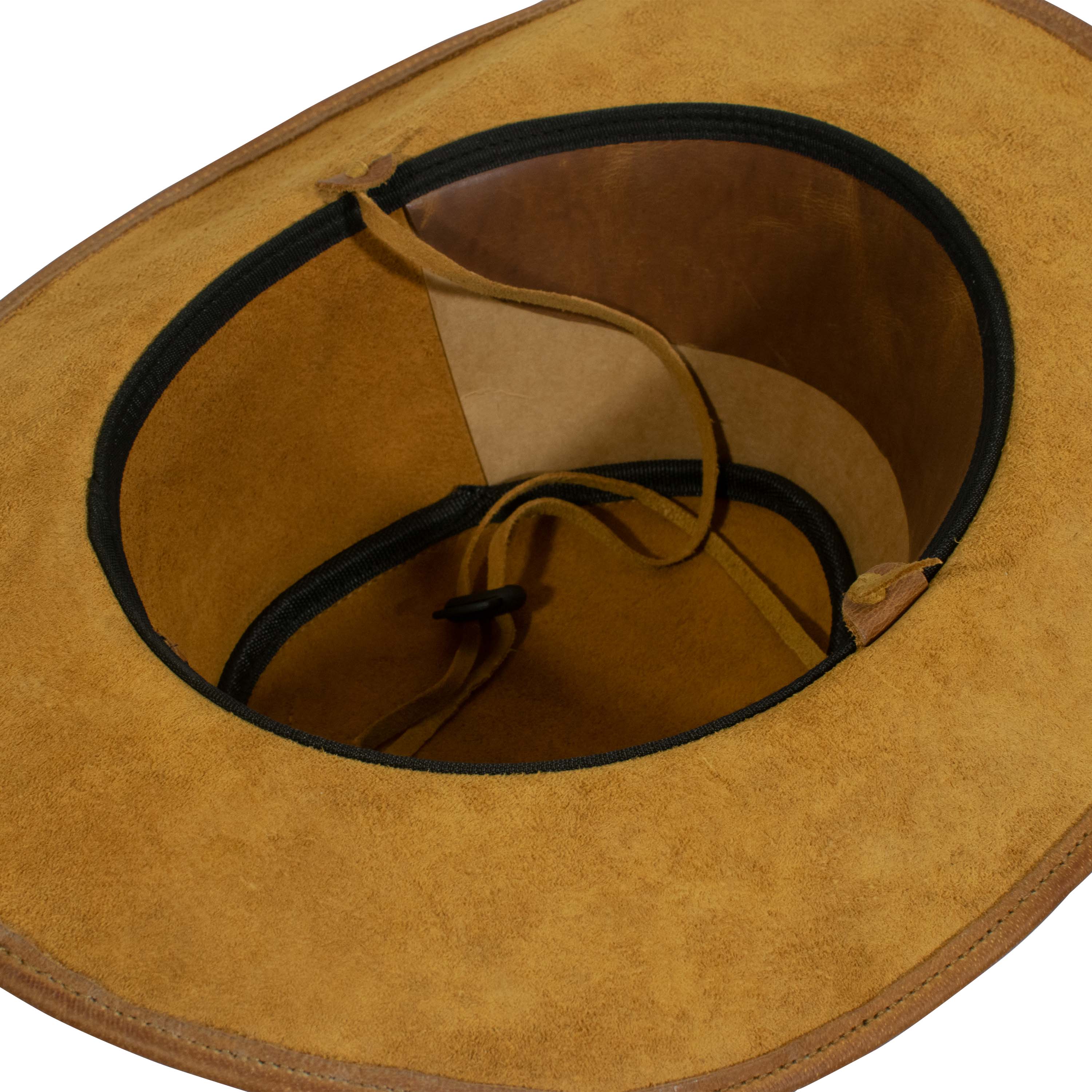 Craft Colt Crushable Water Buffalo Leather Cowboy Hat — Tan Wide Brim Western with Black-Laced Concho Band