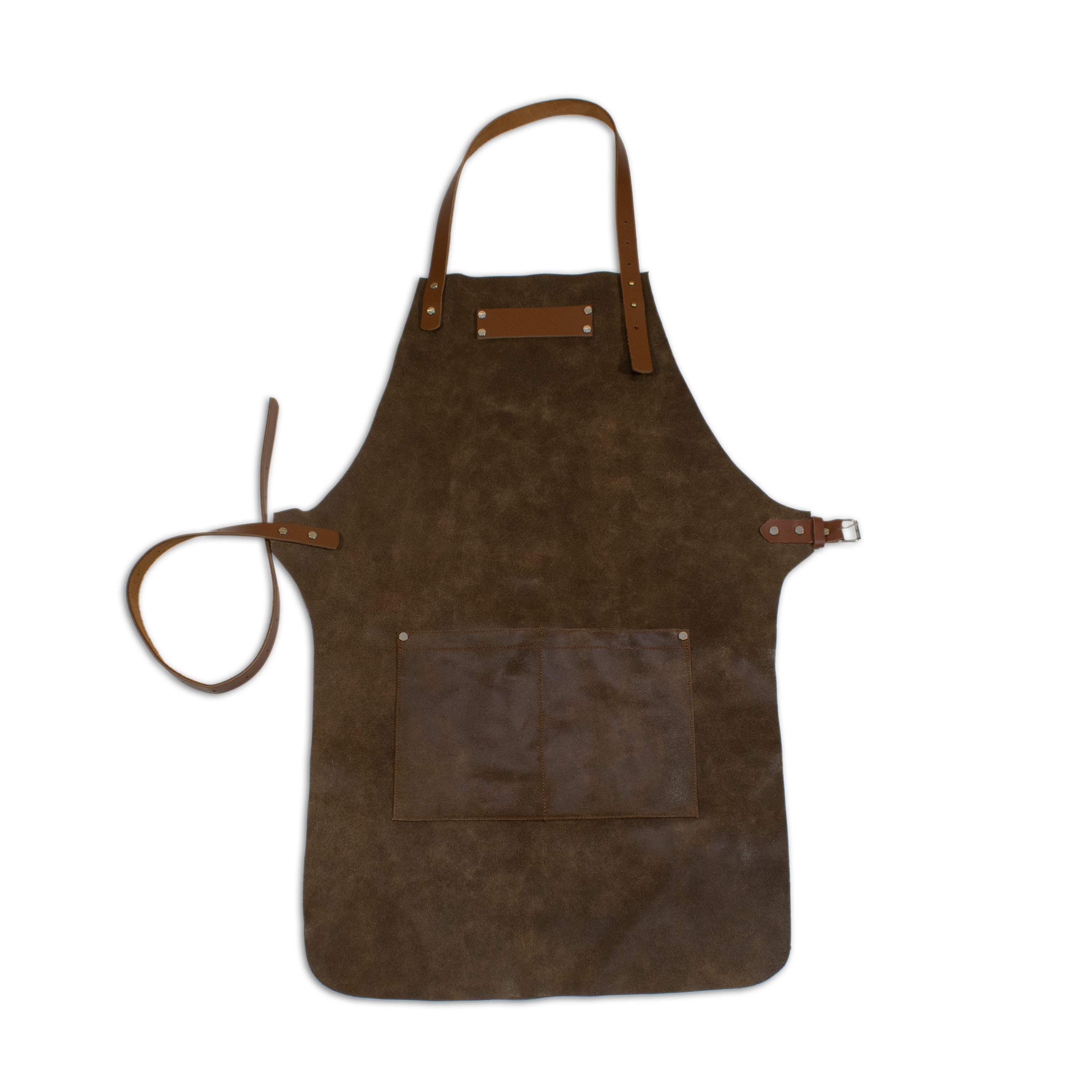 Craft Colt Distressed Suede Apron — Brown, Twin Pocket