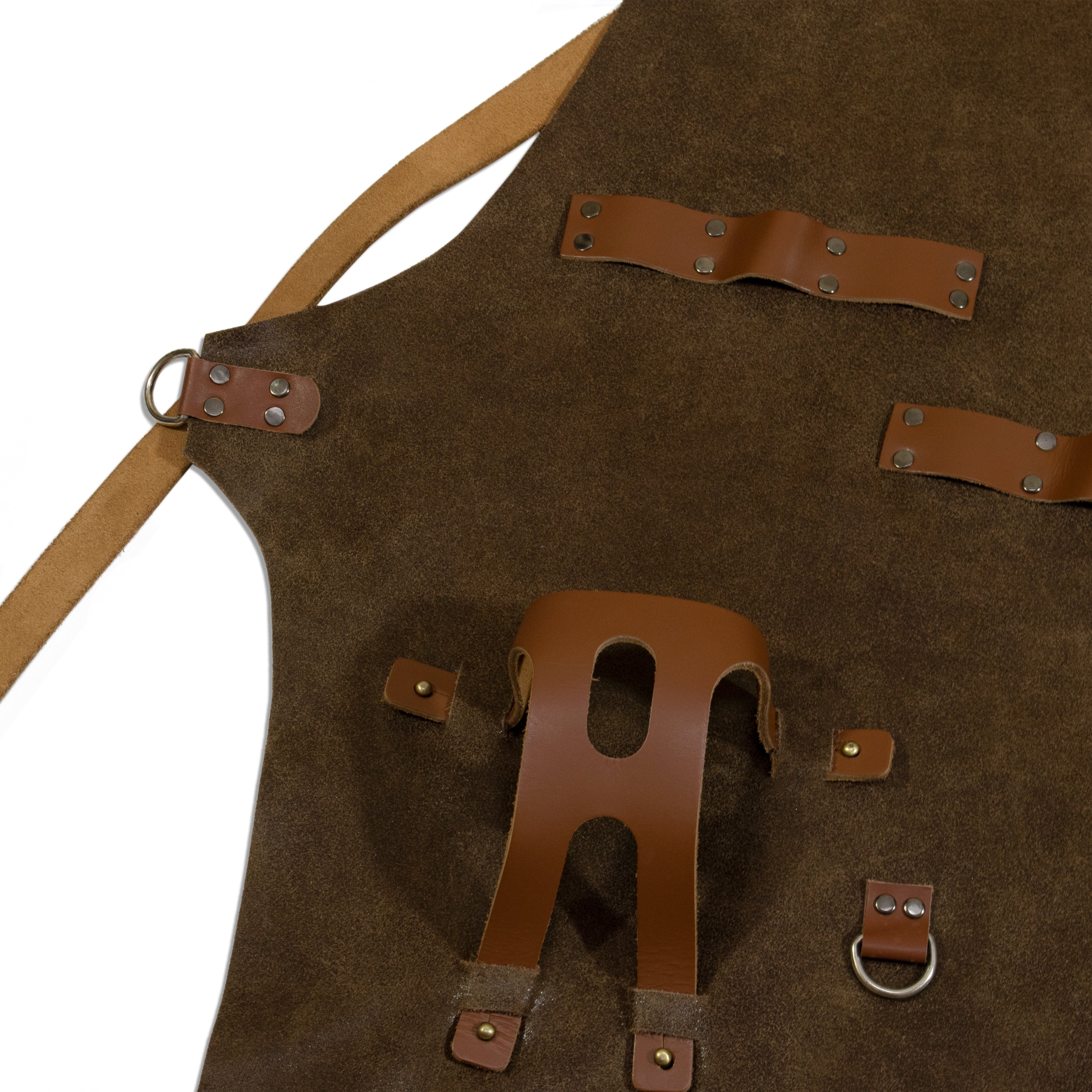 Craft Colt Heavy-Duty Suede BBQ Apron - Brown, Cross-Back