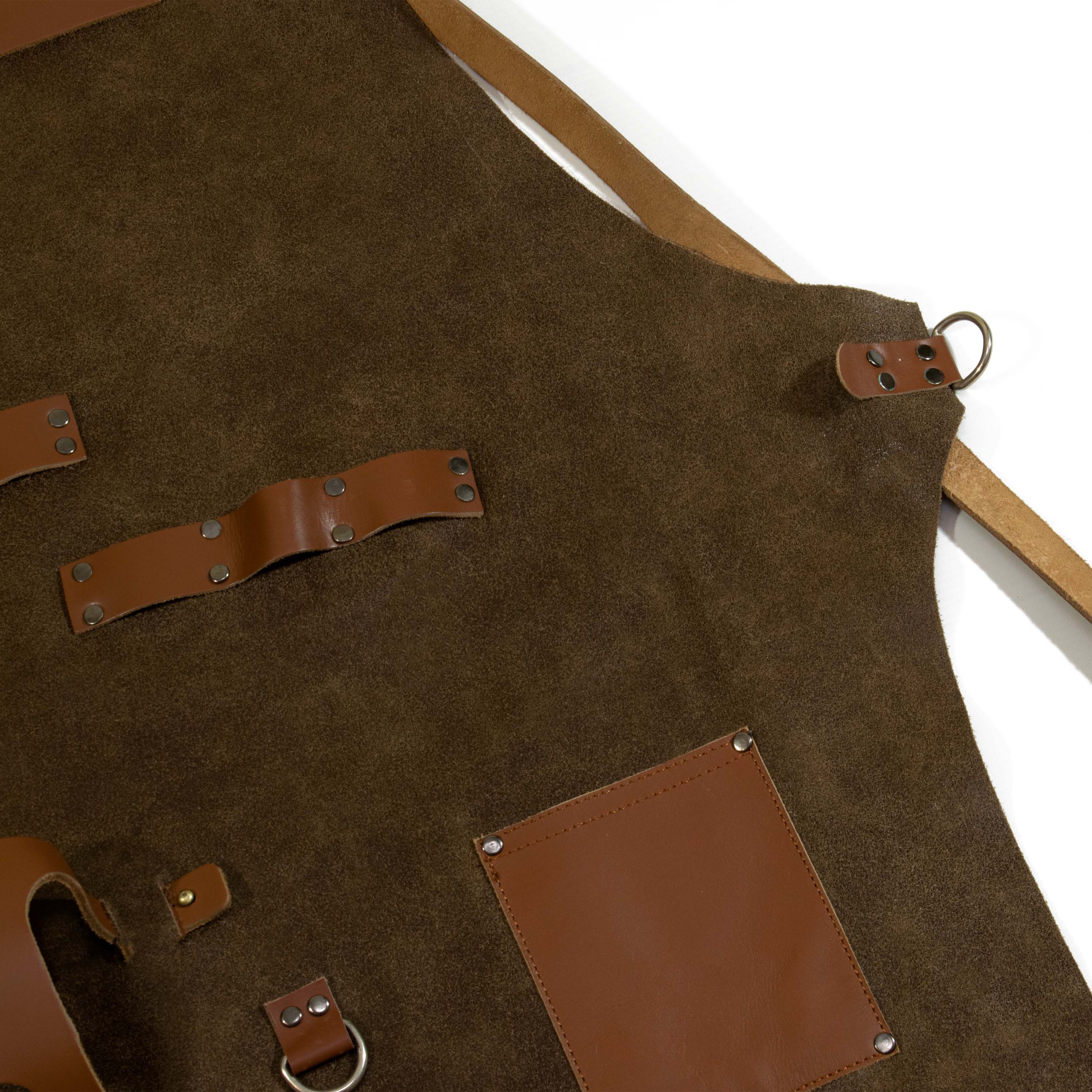 Craft Colt Heavy-Duty Suede BBQ Apron - Brown, Cross-Back