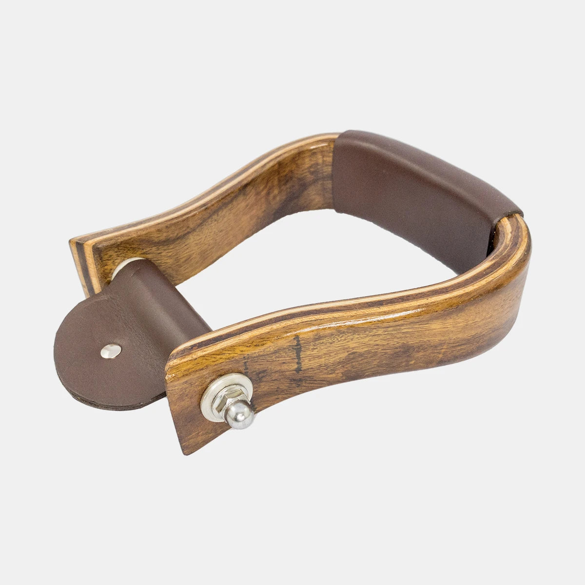 Western Style Wooden Bell Saddle Stirrup Leather Covered