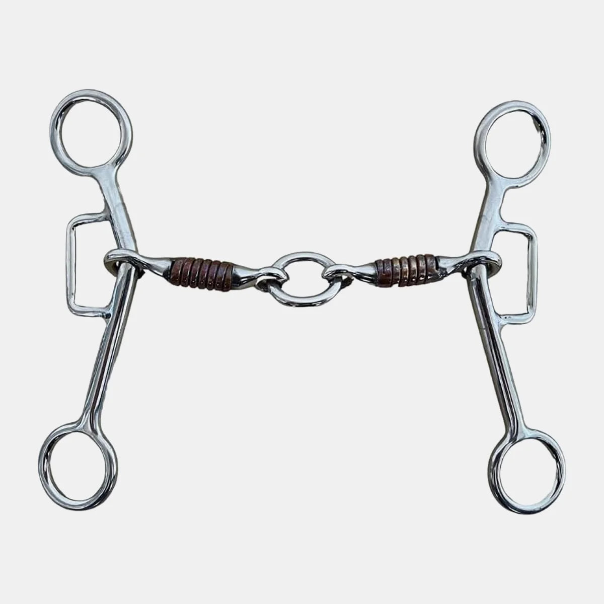 Western Style Stainless Steel Horse Bit - Copper Spring Design