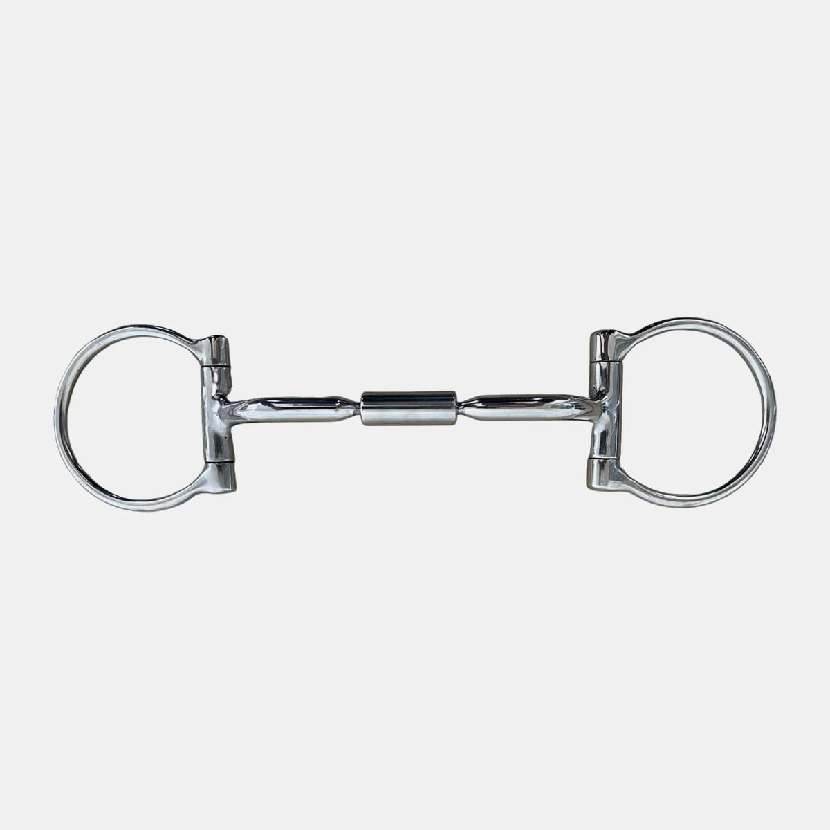 English Style Stainless Steel Horse Bit - D Ring Straight Roller Design