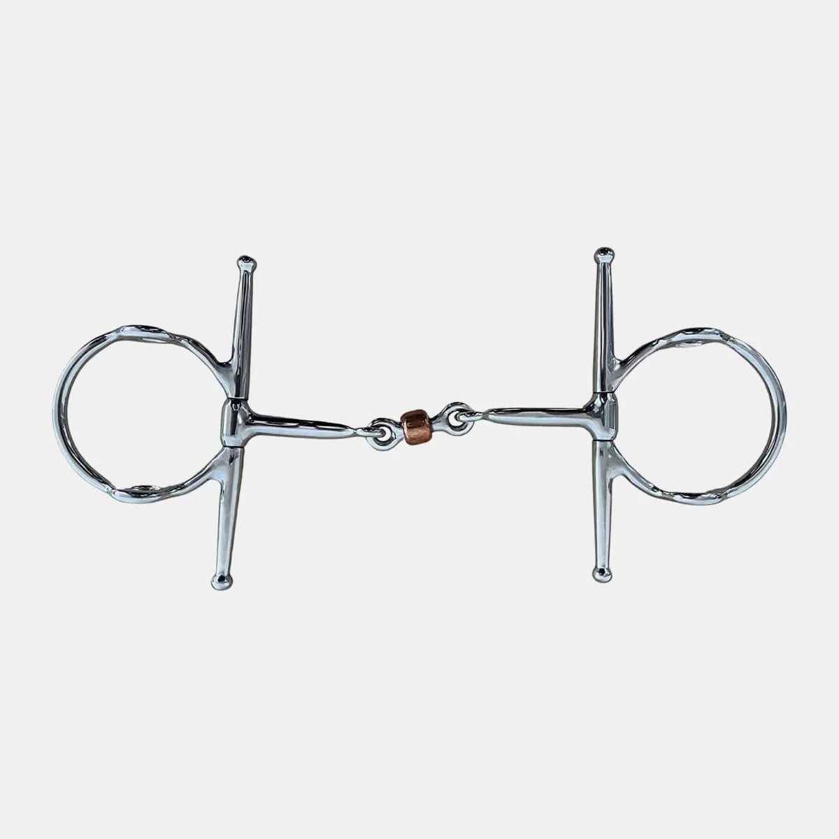 English Style Stainless Steel Horse Bit - Full Cheek Copper Ball Design